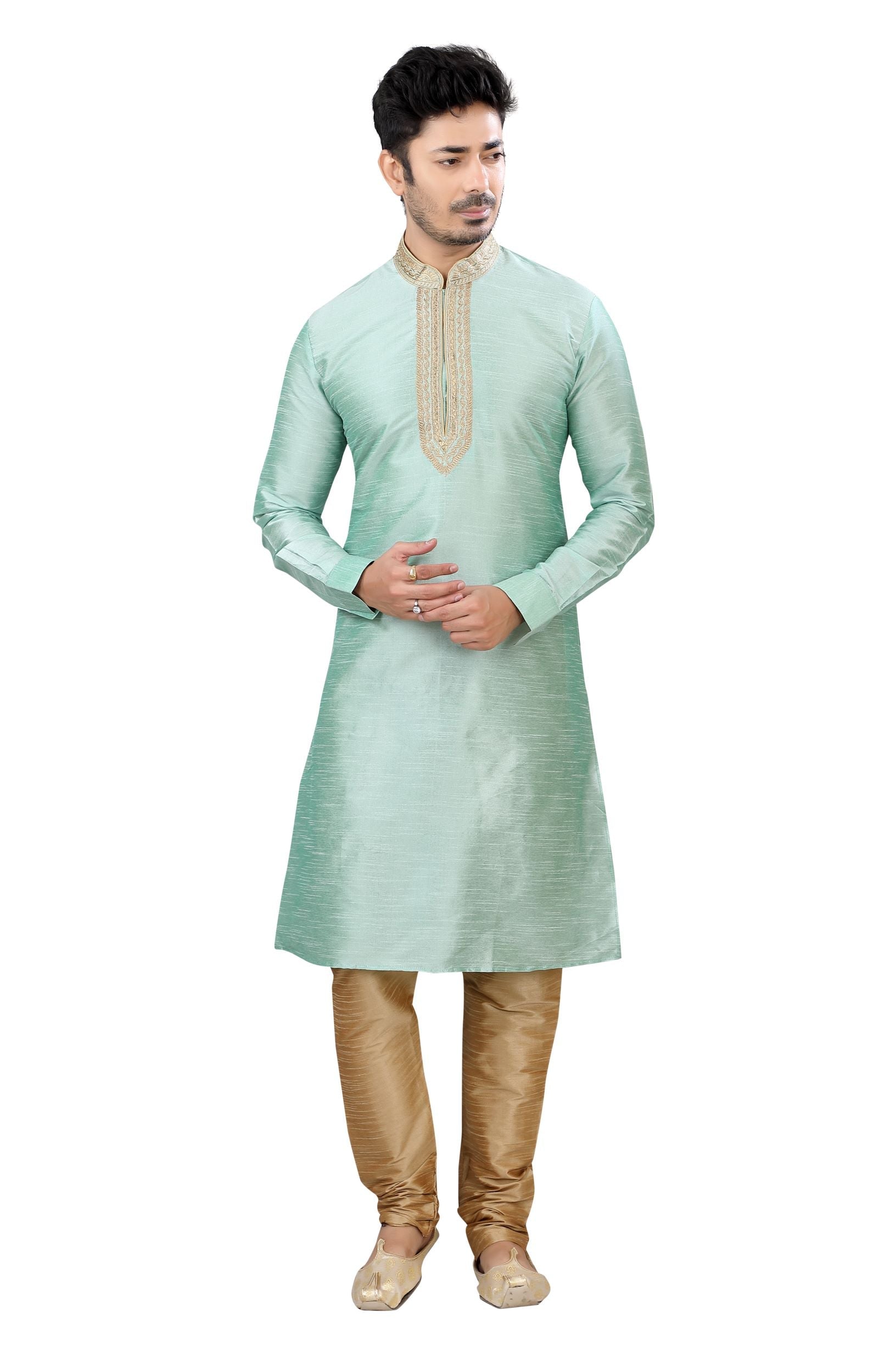 Banarasi Silk Kurta pajama in Sage