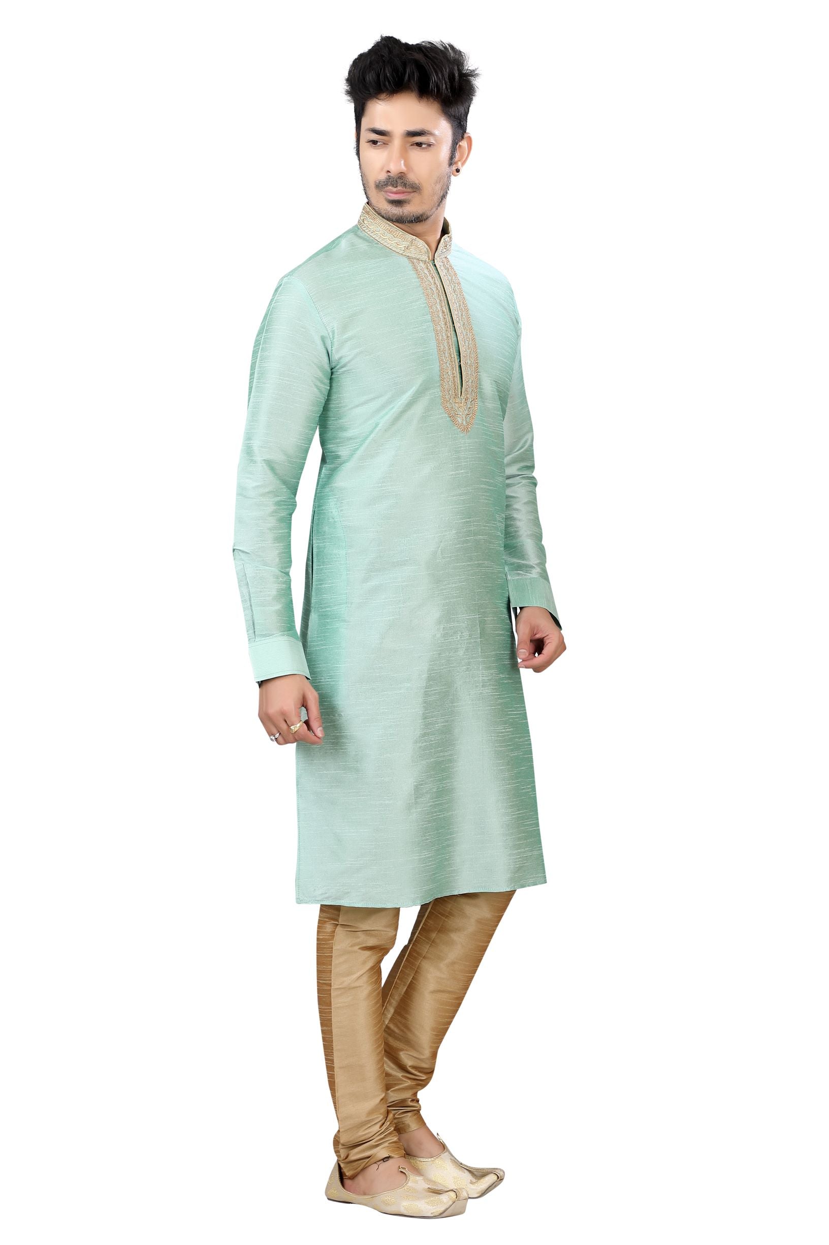 Banarasi Silk Kurta pajama in Sage