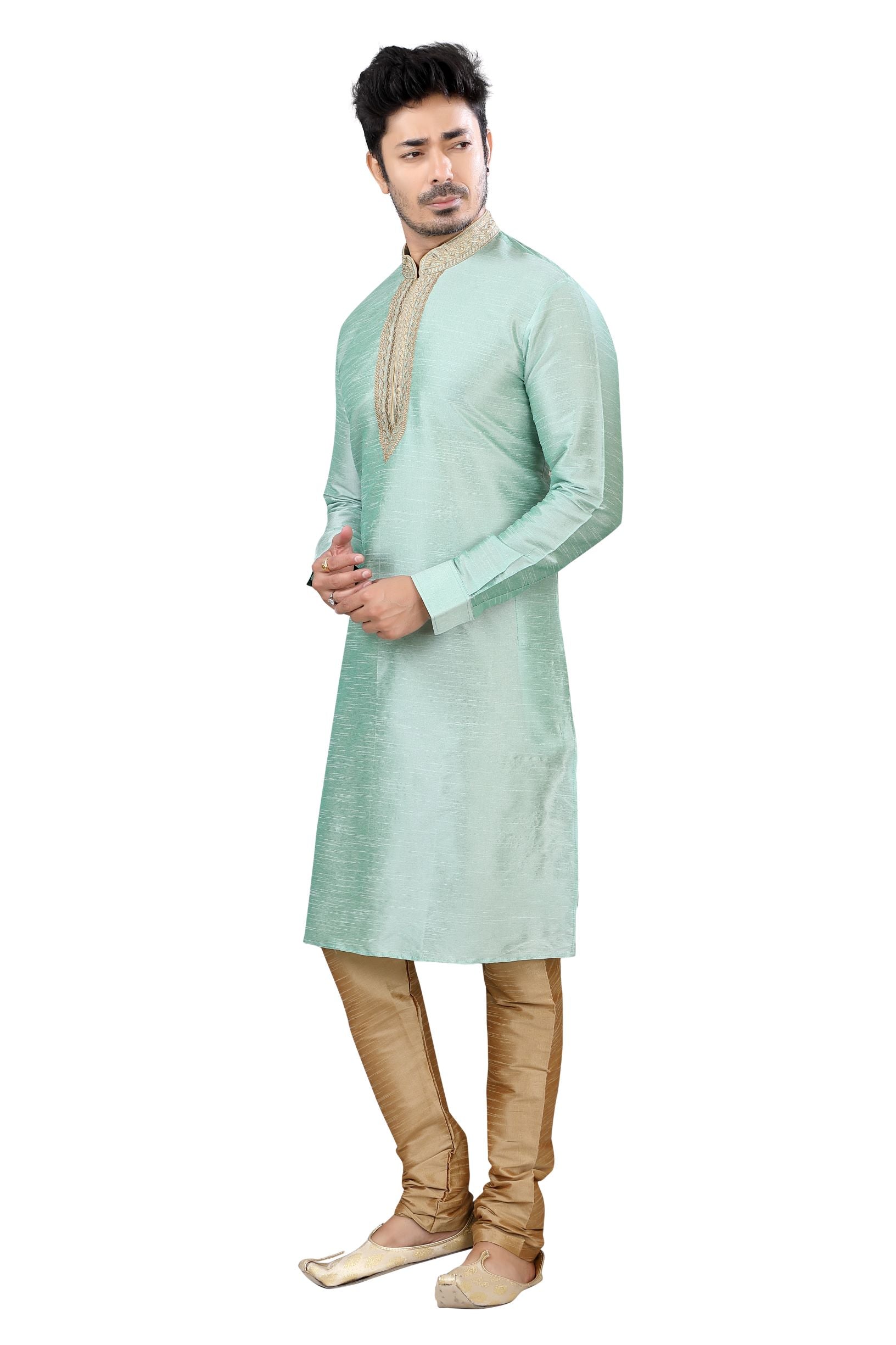 Banarasi Silk Kurta pajama in Sage