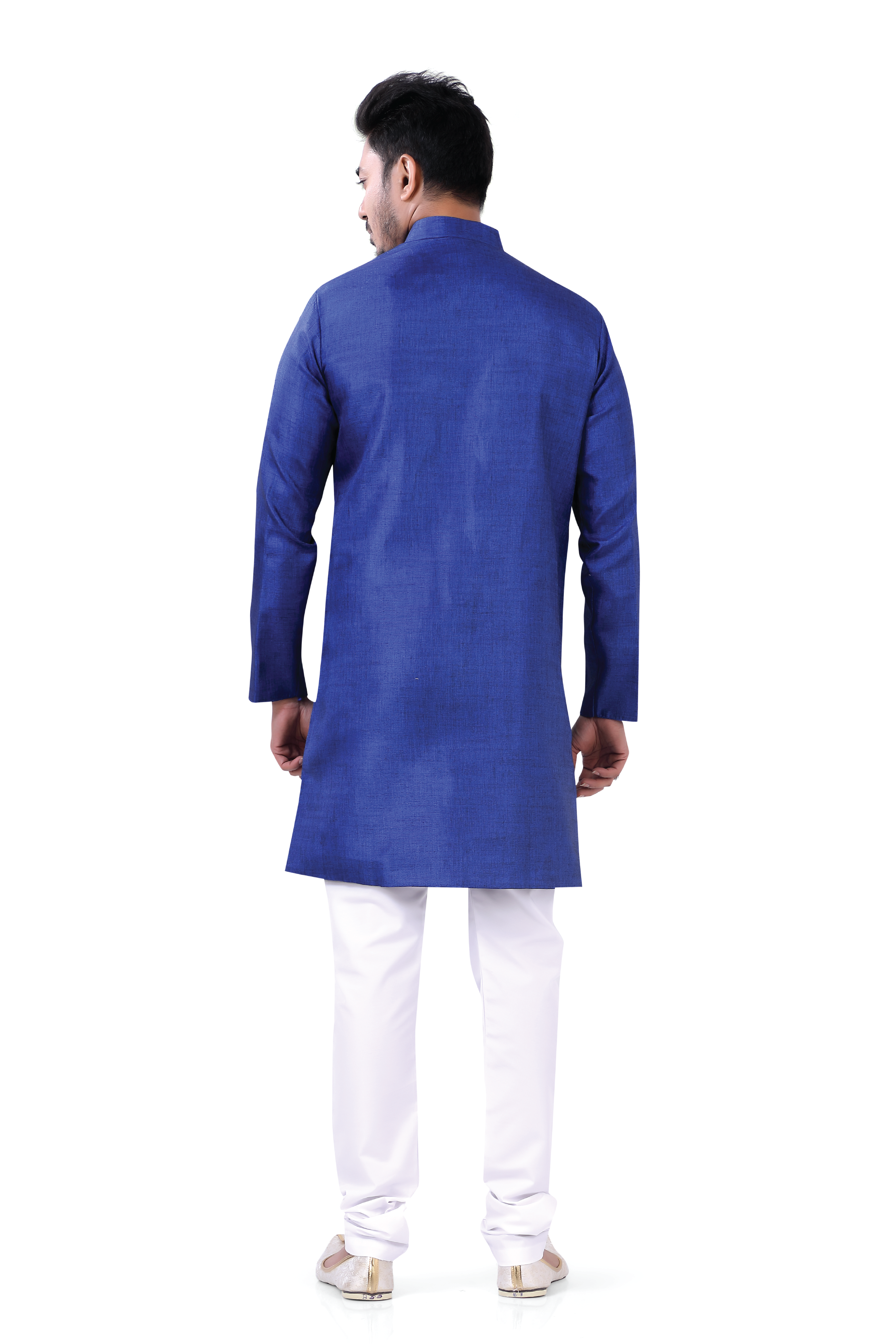 Linen Cotton Indo Western in Royal Blue Color