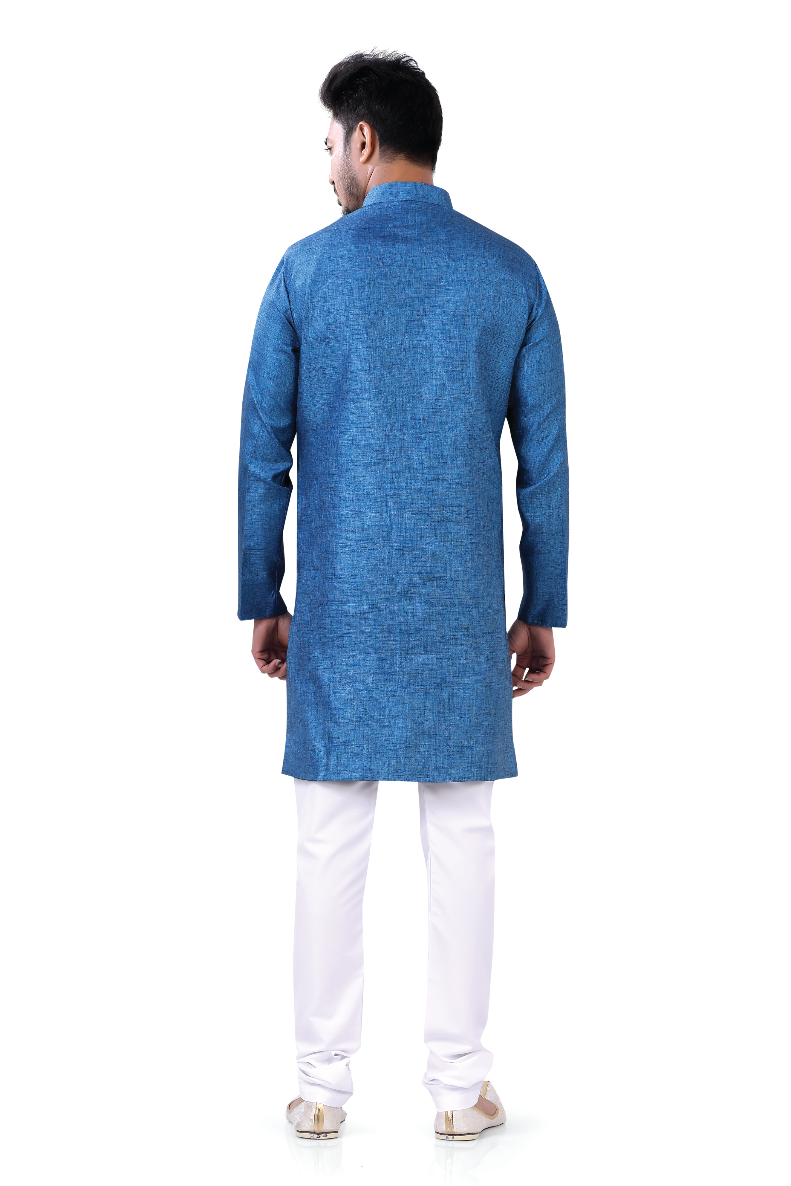 Linen Cotton Indo Western in French Blue Color