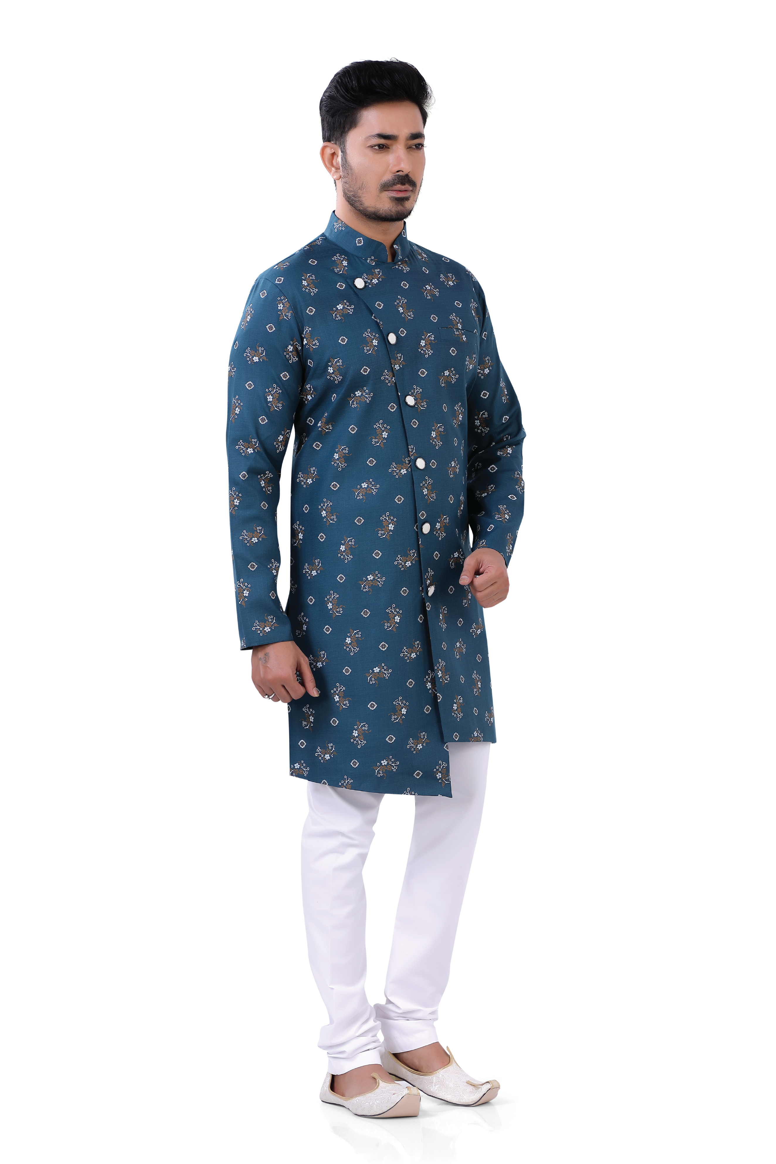 Cotton Printed Indo Western In Phirozi