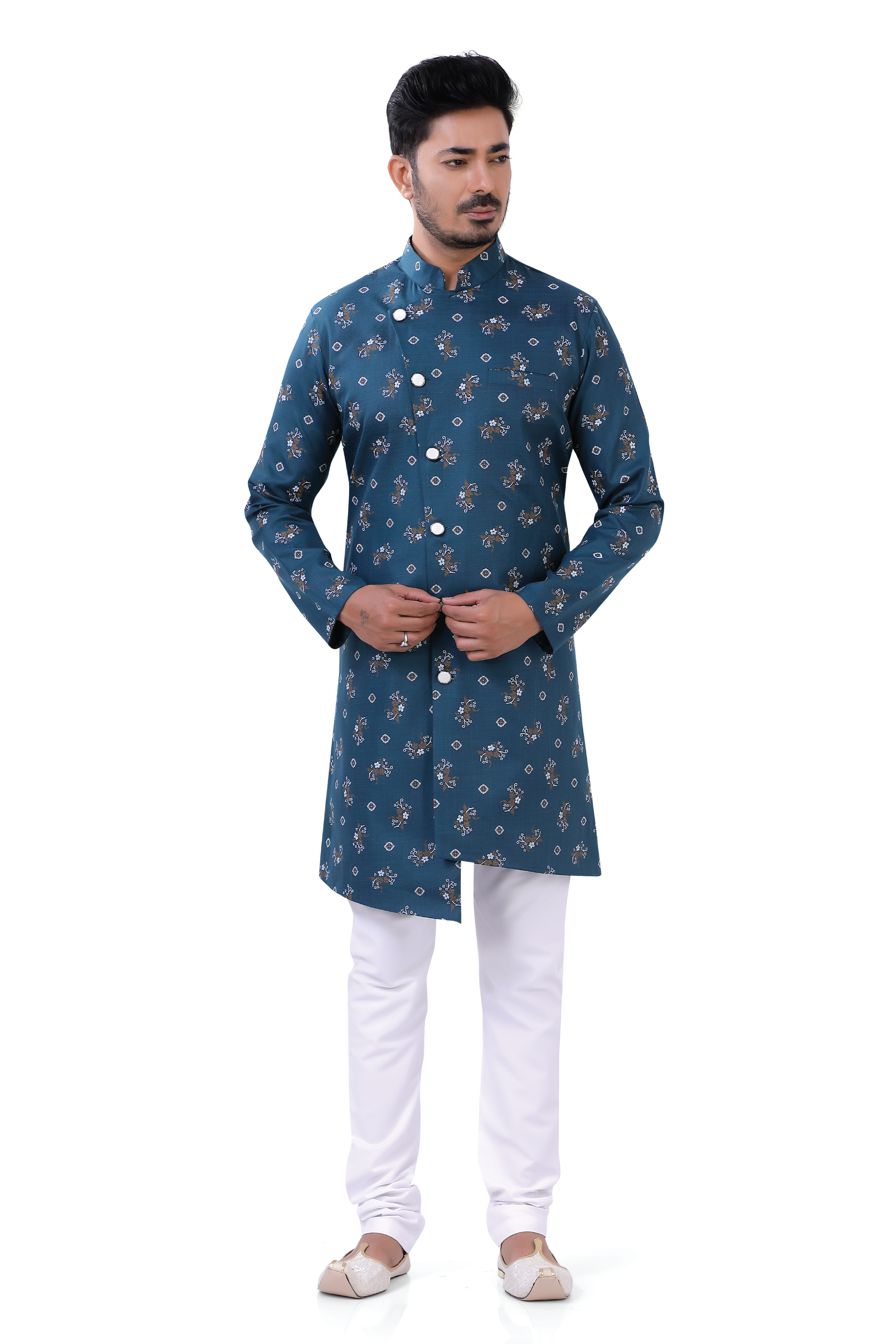 Cotton Printed Indo Western In Phirozi