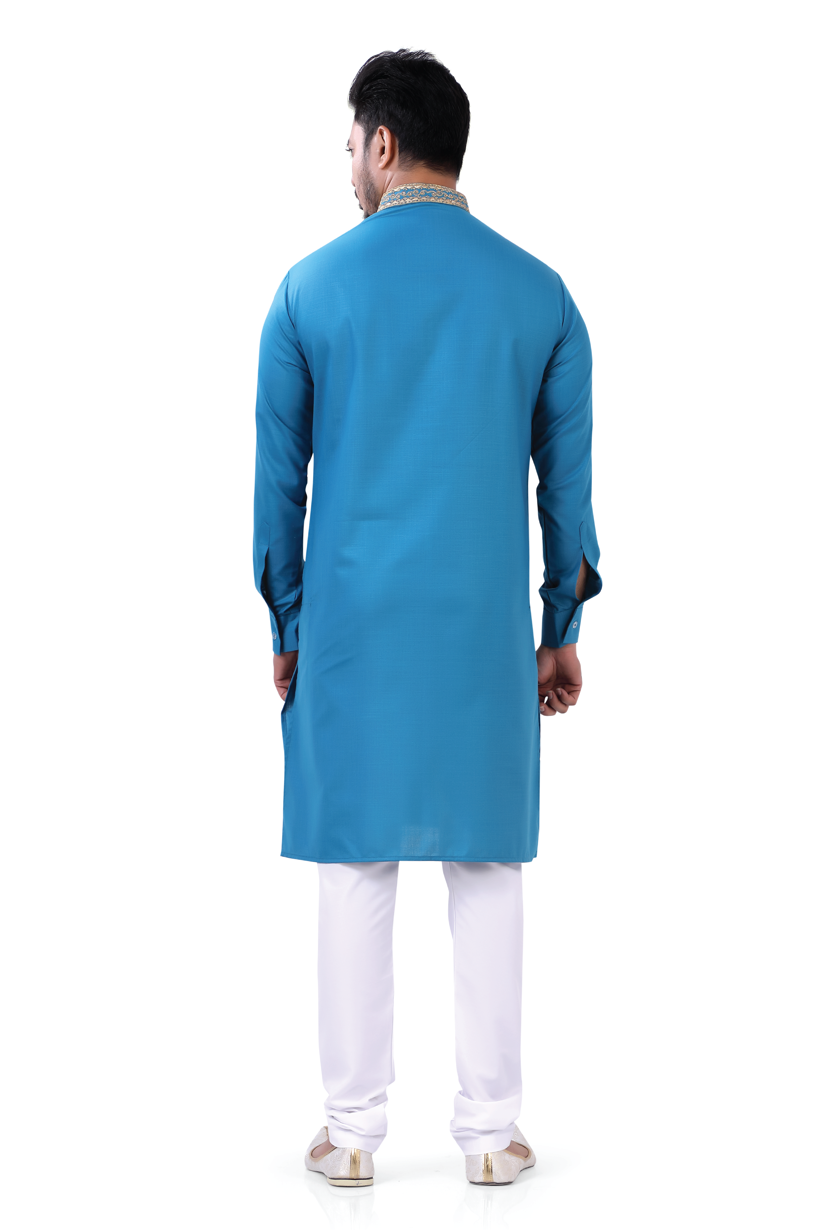Embroidered Cotton Kurta Pajama in Blue - Premium kurta pajama from Dapper Ethnic - Just $79! Shop now at Dulhan Exclusives