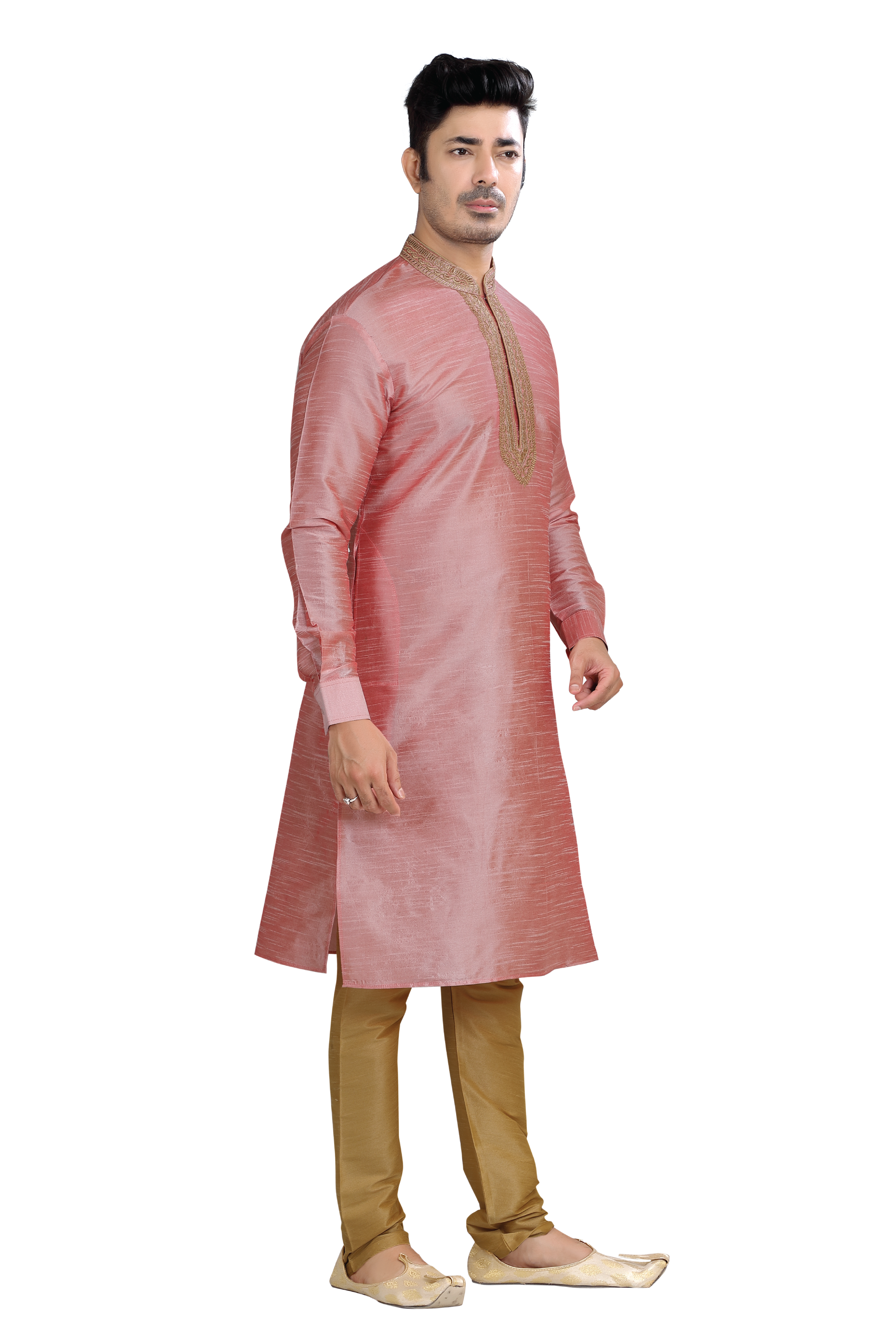 Banarasi Silk Kurta pajama in Onion Pink