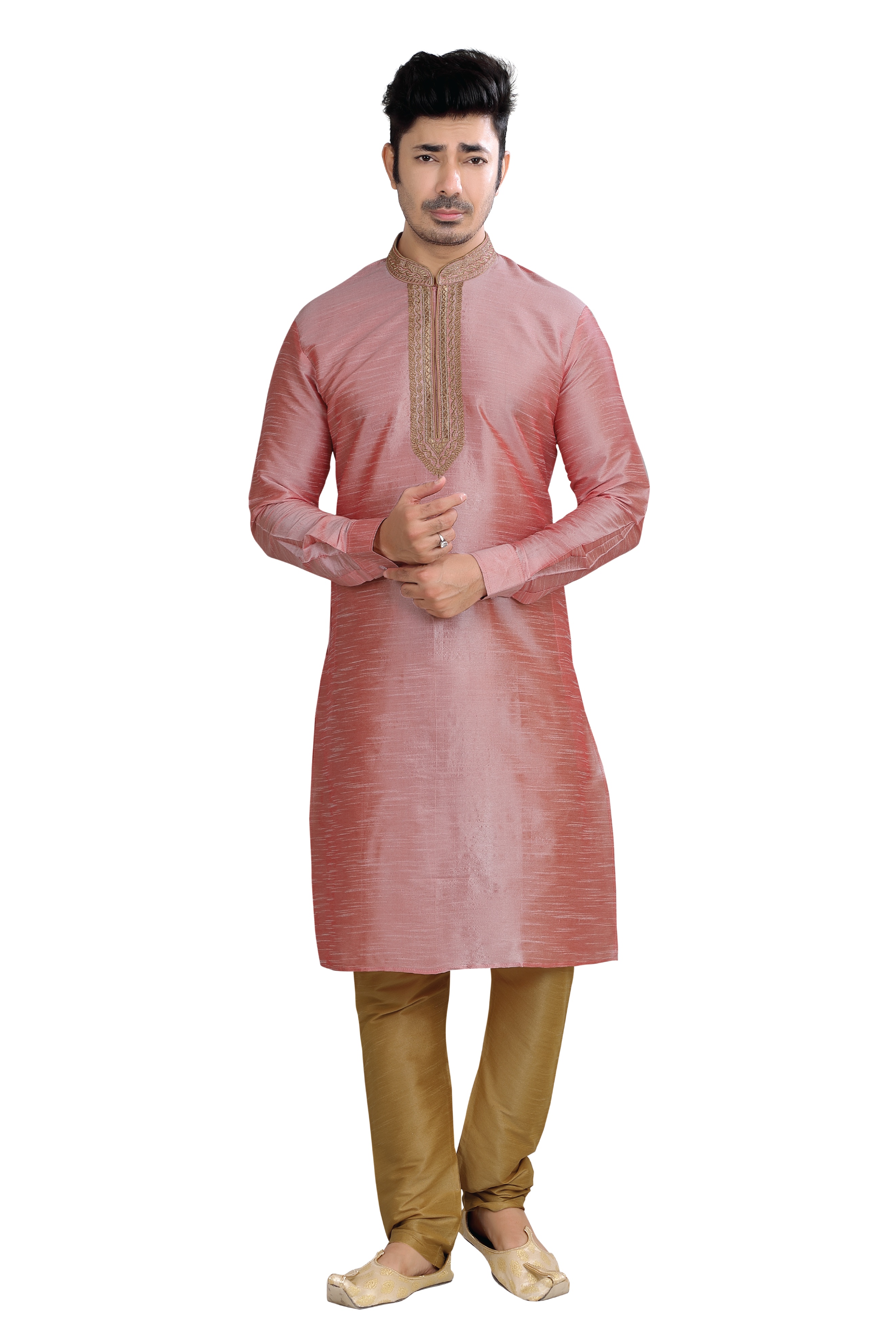 Banarasi Silk Kurta pajama in Onion Pink