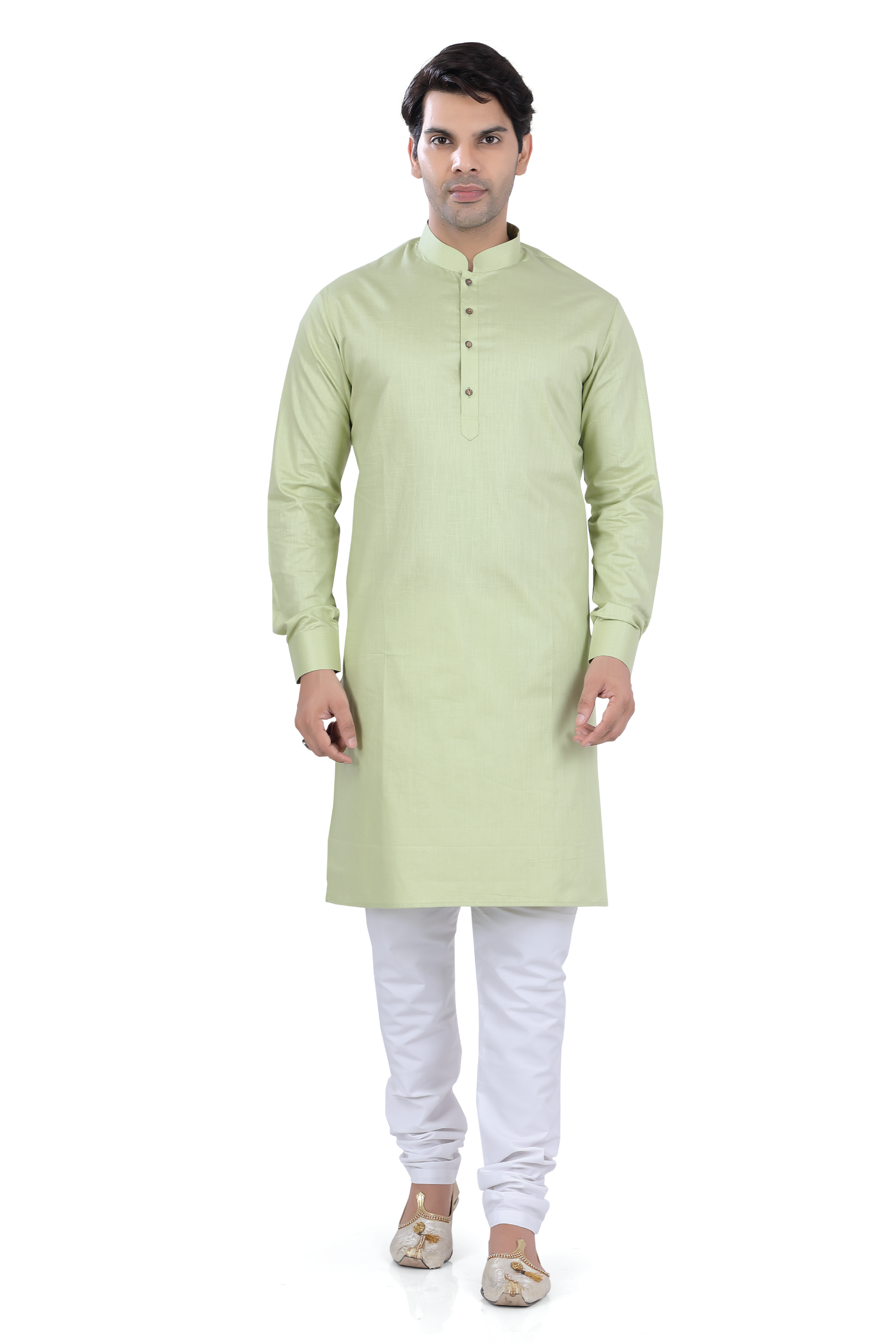 Men's Soft Cotton Kurta in Pistachio Green Color