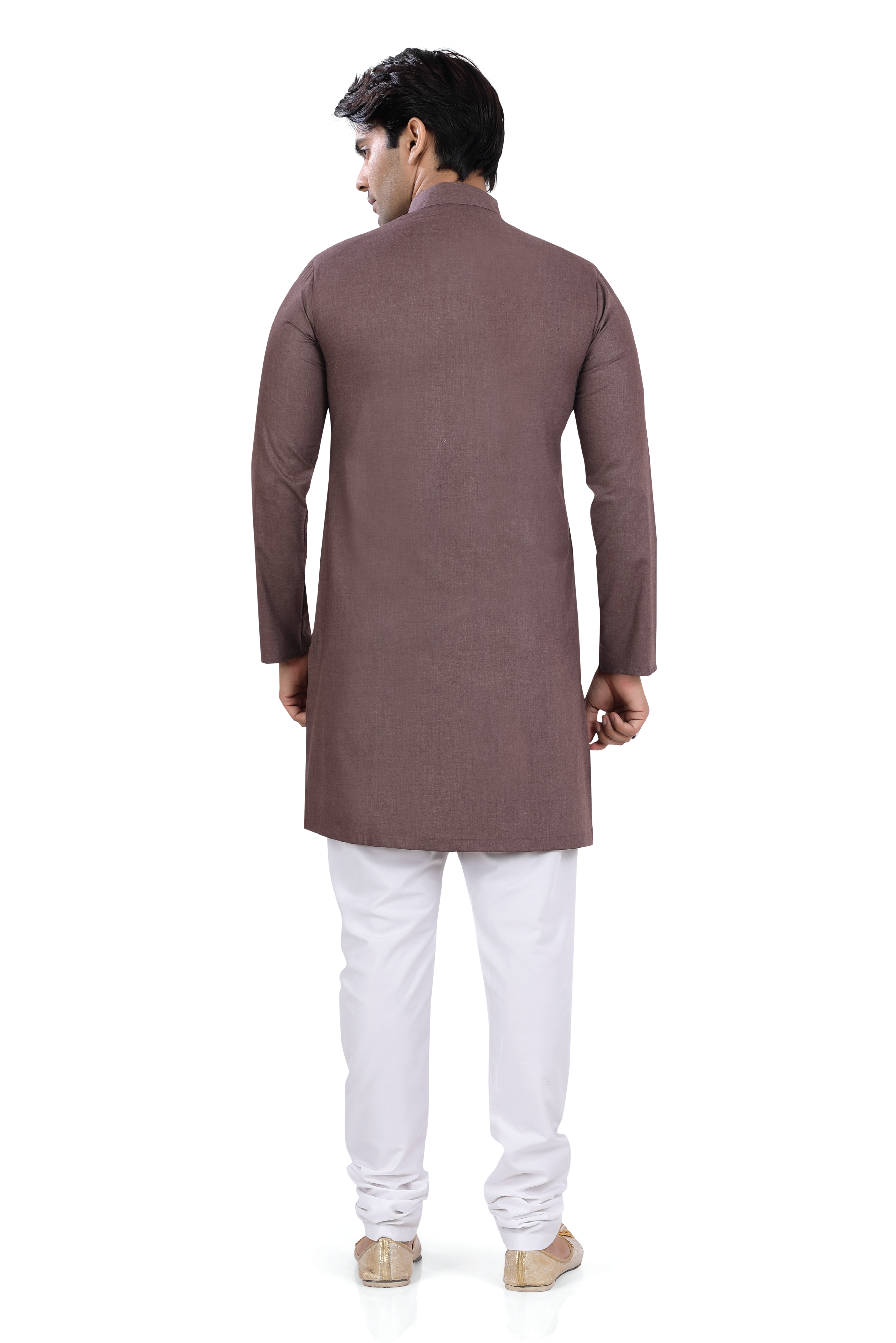 Men's Soft Cotton Indo-Western Kruta in Coffee Brown Color